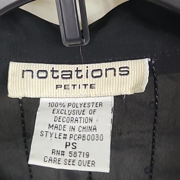 Vintage Petite Black Sheer Sequin Frilly Ruffle Button Down Crepe Blouse Whimsy - Picture 6 of 11